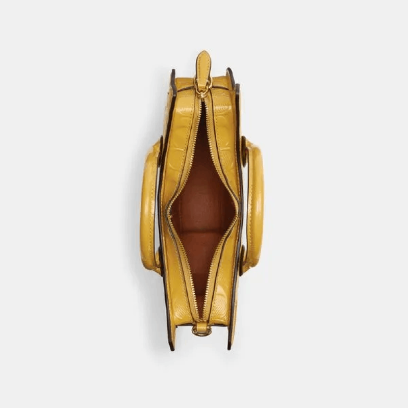 Bolsa Banana In Signature Leather Coach - Amarelo